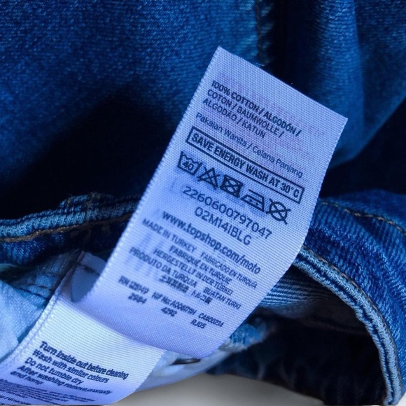 Topshop MOTO Blue Denim High Waisted Rise Straight Mom Jeans - Picture 8 of 8